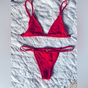 Minimal Animale coral red bikini